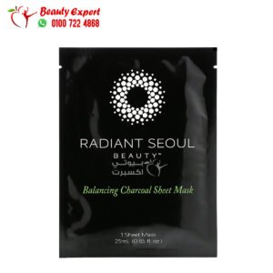 قناع الوجه بالفحم المتوازن من راديانت سيول قناع واحد 0.85 أونة (25 مل)Balancing Charcoal Beauty Sheet Mask